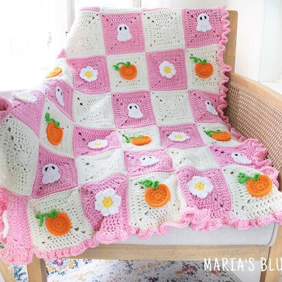 Spooky Cute Halloween Granny Square Blanket