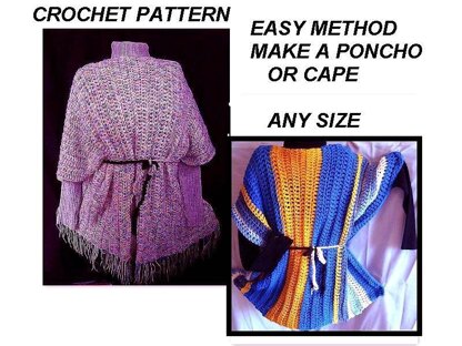 612 Make A Poncho Any Size, Easy Method