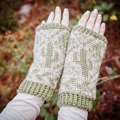 Cactus Fingerless Crochet Mittens