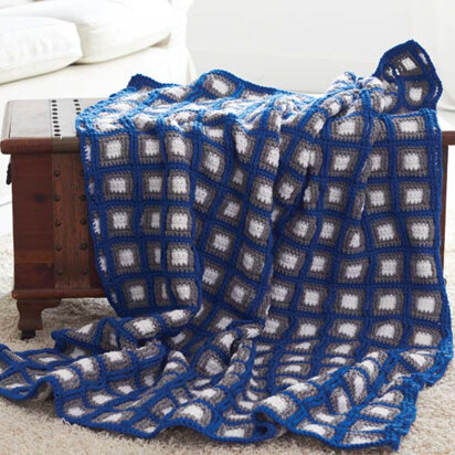 Fair and Square Afghan in Caron United - Downloadable PDF