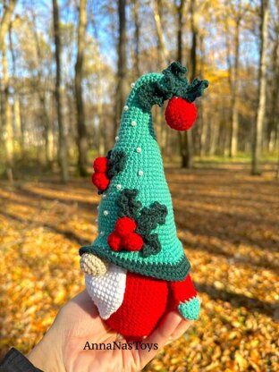 Christmas gnome in green hat