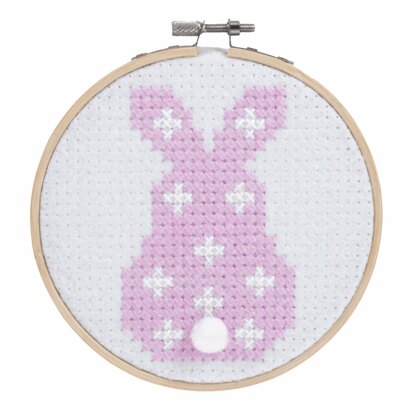 Trimits Bunny Counted Cross Stitch Kit with Hoop - 13cm x 13cm