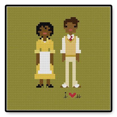 Tiana and Naveen In Love - PDF Cross Stitch Pattern