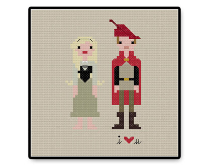 Aurora and Prince Phillip In Love - PDF Cross Stitch Pattern