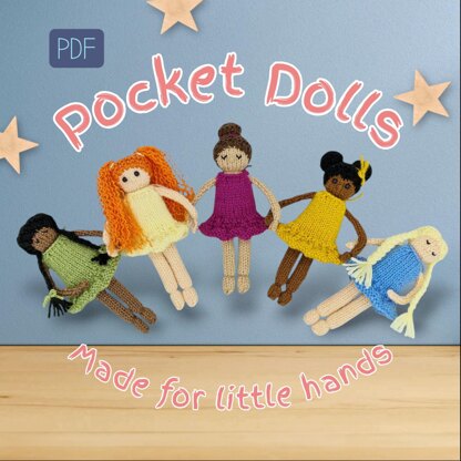 Pocket Dolls Knitting Pattern - Dress Up Dolly
