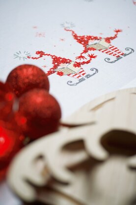 Vervaco Christmas Gnomes Tablecloth Cross Stitch Kit - 80cm x 80cm