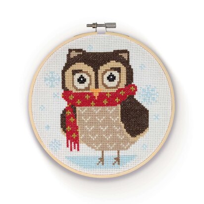 The Crafty Kit Company Ltd Winter Owl Cross Stitch Kit - 15cm