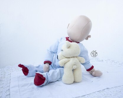 Bear baby toy knitting flat