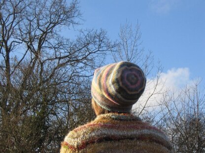 Felted shetland wool long beanie