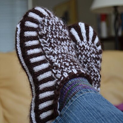 Dog and Fireside Slippers - knitting pattern