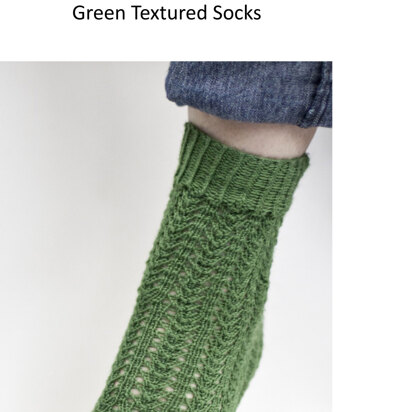 Green Textured Socks in Cascade Heritage - FW115