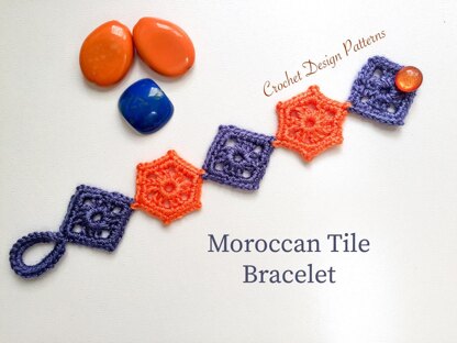 Crochet Moroccan Tile Bracelet -pdf pattern-