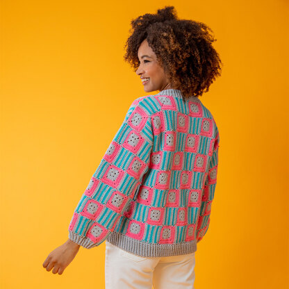 Bold Block Sweater - Free Crochet Pattern for Women in Paintbox Yarns Cotton DK