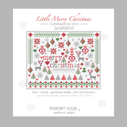 Riverdrift House Little Merry Christmas Cross Stitch Kit - 25cm x 19.5cm