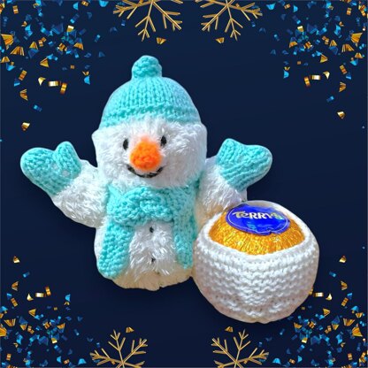 Christmas Snowman with Snowball Pot - holds orange