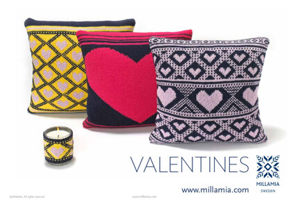 "Valentine Cushions and Candle Warmer" - Cushion Knitting Pattern For Home in MillaMia Naturally Soft Merino
