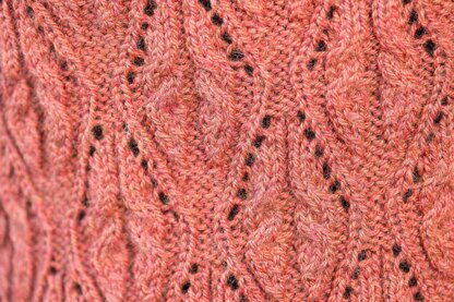 Top-Down Cable and Lace Boatneck Pullover #191