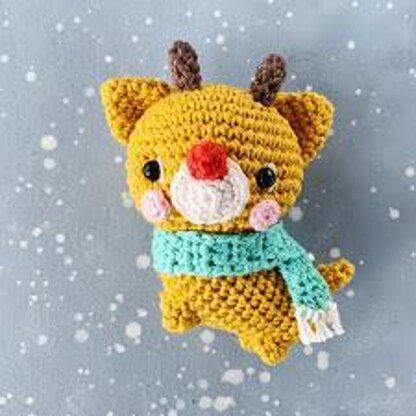 Adzuki the red-nosed reindeer amigurumi pattern by amigurumei