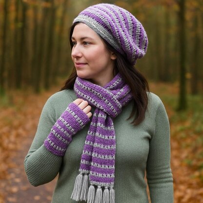 Hat, Scarf and Gloves Crochet Pattern #152