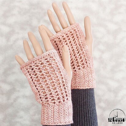 Knitted Netting Fingerless Gloves