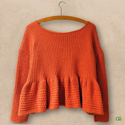 Gathering Texture Peplum Sweater