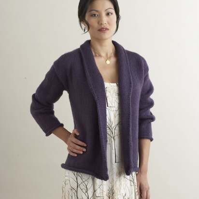 Shawl-Collared Cardigan in Lion Brand Vanna's Choice - 60743AD - knitting pattern