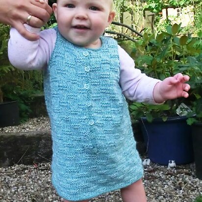 Check Mate Baby Dress Set - knitting pattern