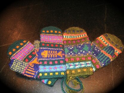 Whimsical Odds & Ends Mittens