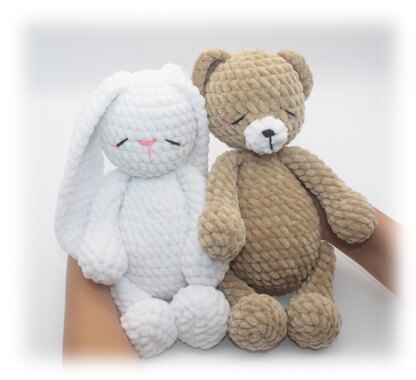 Sleeping Bunny and Bear Crochet Pattern