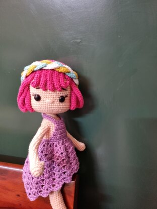 Crochet doll pattern, Jolie doll, amigurumi doll pattern