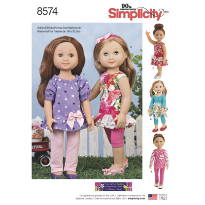 Simplicity 8574 14in Doll Clothes - Paper Pattern, Size OS (ONE SIZE)