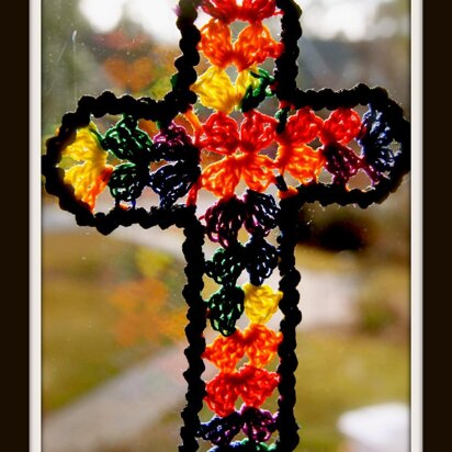 Stained Glass Cross Ornament or Bookmark