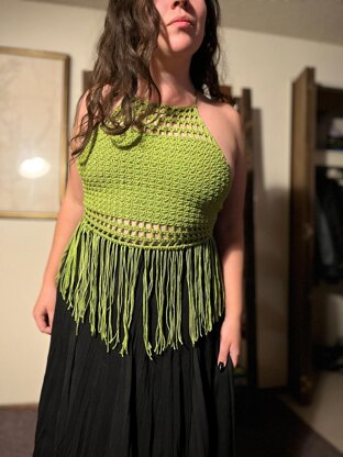 Crochet Pattern - Fringe Halter Top