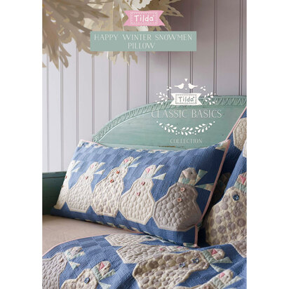Tilda Happy Winter Snowmen Pillow - Downloadable PDF