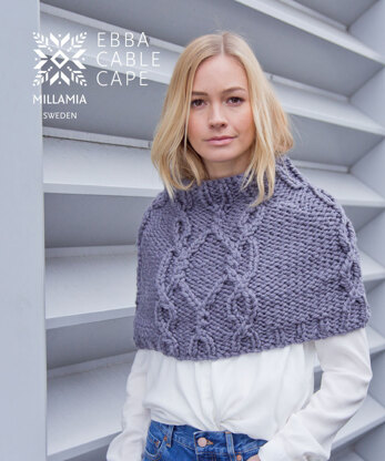 MillaMia Naturally Soft Super Chunky Ebba Cable Cape 4 Ball Project Pack