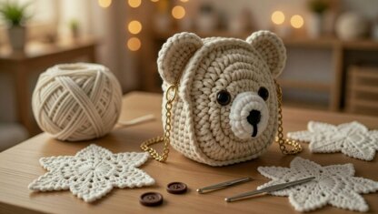 Crochet Bear Bag Pattern PDF + Video Tutorial | Cute Animal Bag