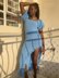 Azure Ruffle Slit Dress,Crochet dress pattern,Instant PDF pattern, Midi length crochet dress, crochet gown dress easy pattern, easy crochet