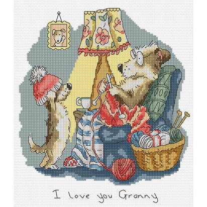 Kreuzstich-Stickset „Oma, ich hab dich lieb“ von Bothy Threads – 21 x 24 cm