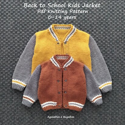 Back to School Kids Jacket | 0-14 years - knitting pattern