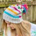 Grey and Rainbow Slouchy Hat