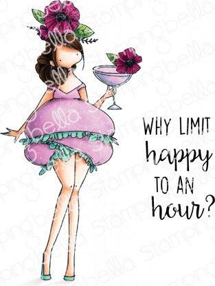 Stamping Bella Cling Stamps - Curvy Girl With A Cocktail