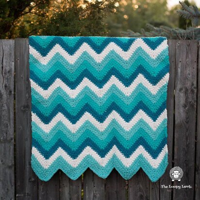 Timeless Teal Chevron Blanket