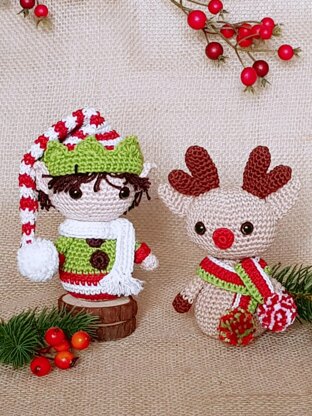 Snowman, Christmas Elf & Reindeer