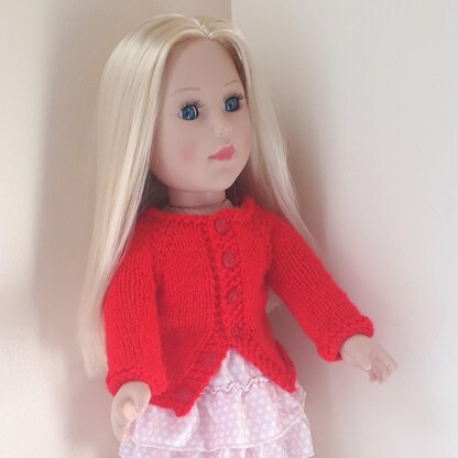 Red Cardigan for Doll