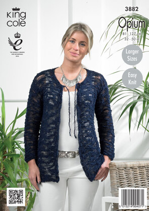 Womens' Cardigans in King Cole Opium - 3882