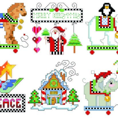 Checkered Ornaments Set 4 PDF