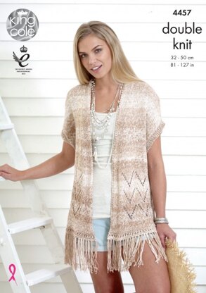 Ladies Cardigan and Waistcoat in King Cole Vogue DK - 4457 - Leaflet