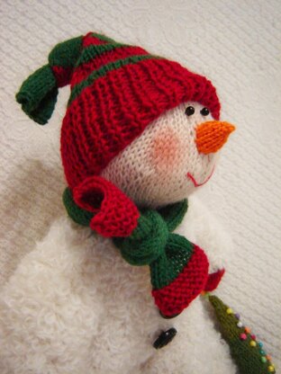 Toy knaitting patterns christmas - Knit a Snowman with Christmas tree 13 inc