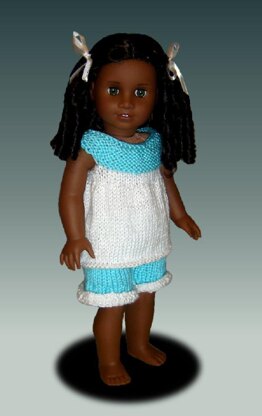 Baby Doll Pajamas, American Girl Doll, 18 inch. knitting pattern 104