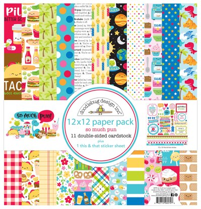 Doodlebug Double-Sided Paper Pack 12"X12" 12/Pkg - So Much Pun